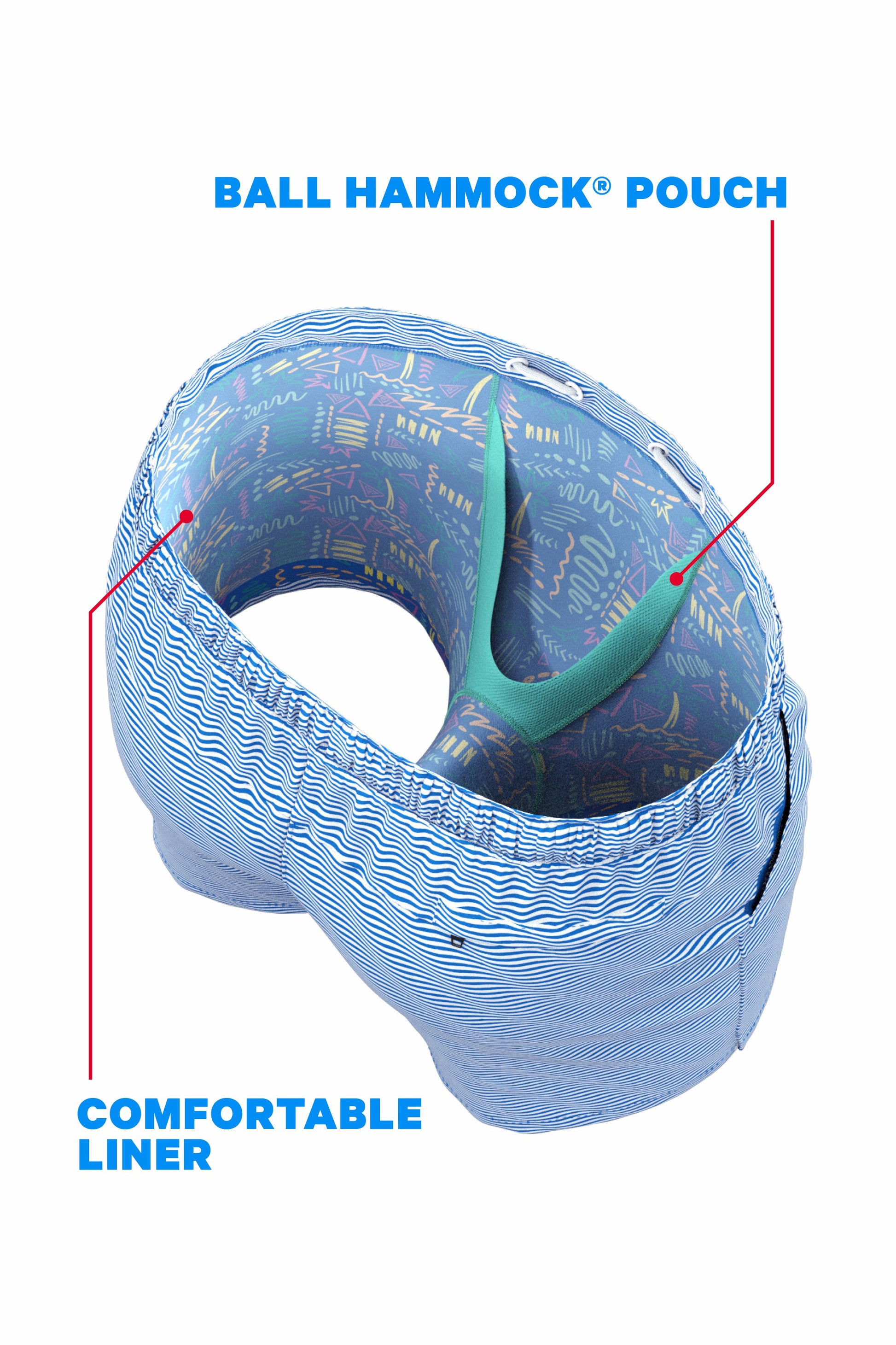 Shinesty Ball Hammock® 5" Swim Trunks - Wavy Tropical
