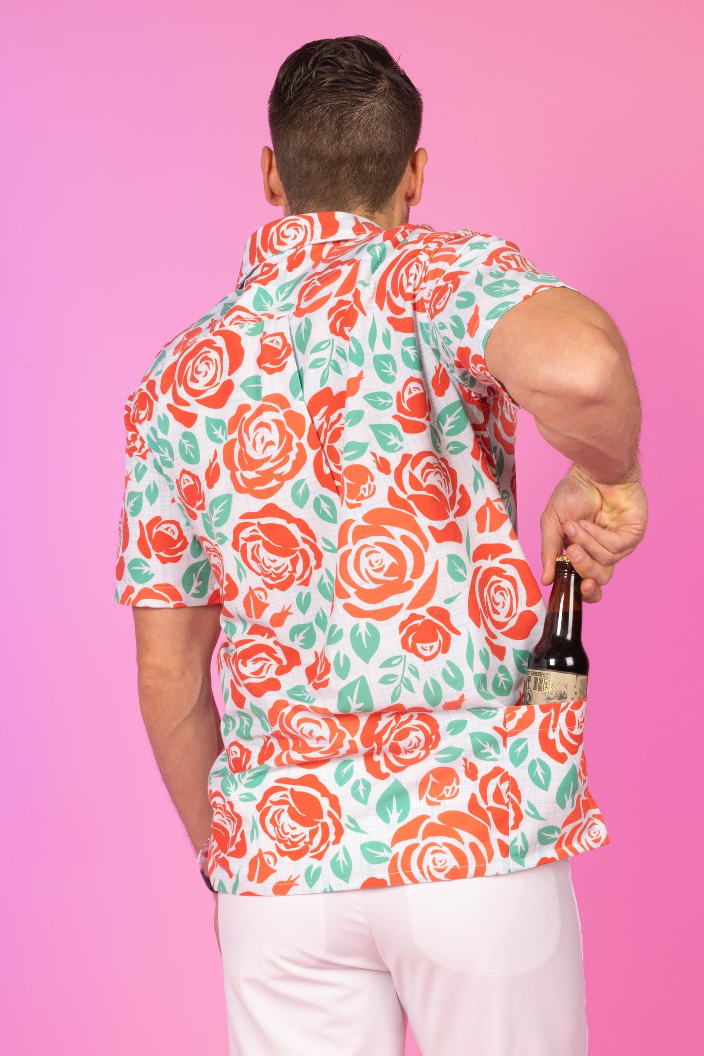 Shinesty Derby Roses Men's Hawaiian Button Up Shirt - The Win By A Rose
