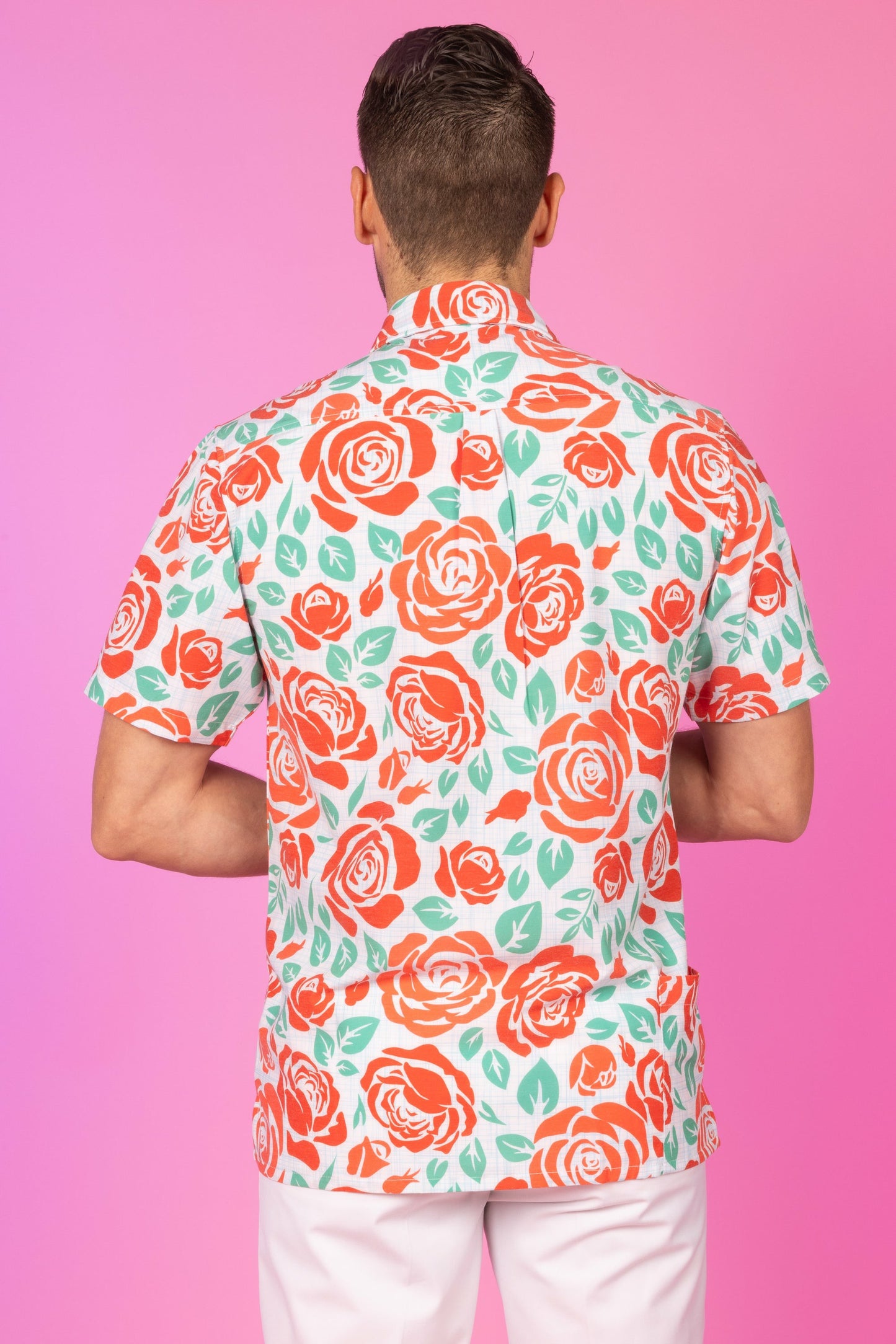 Shinesty Derby Roses Men's Hawaiian Button Up Shirt - The Win By A Rose