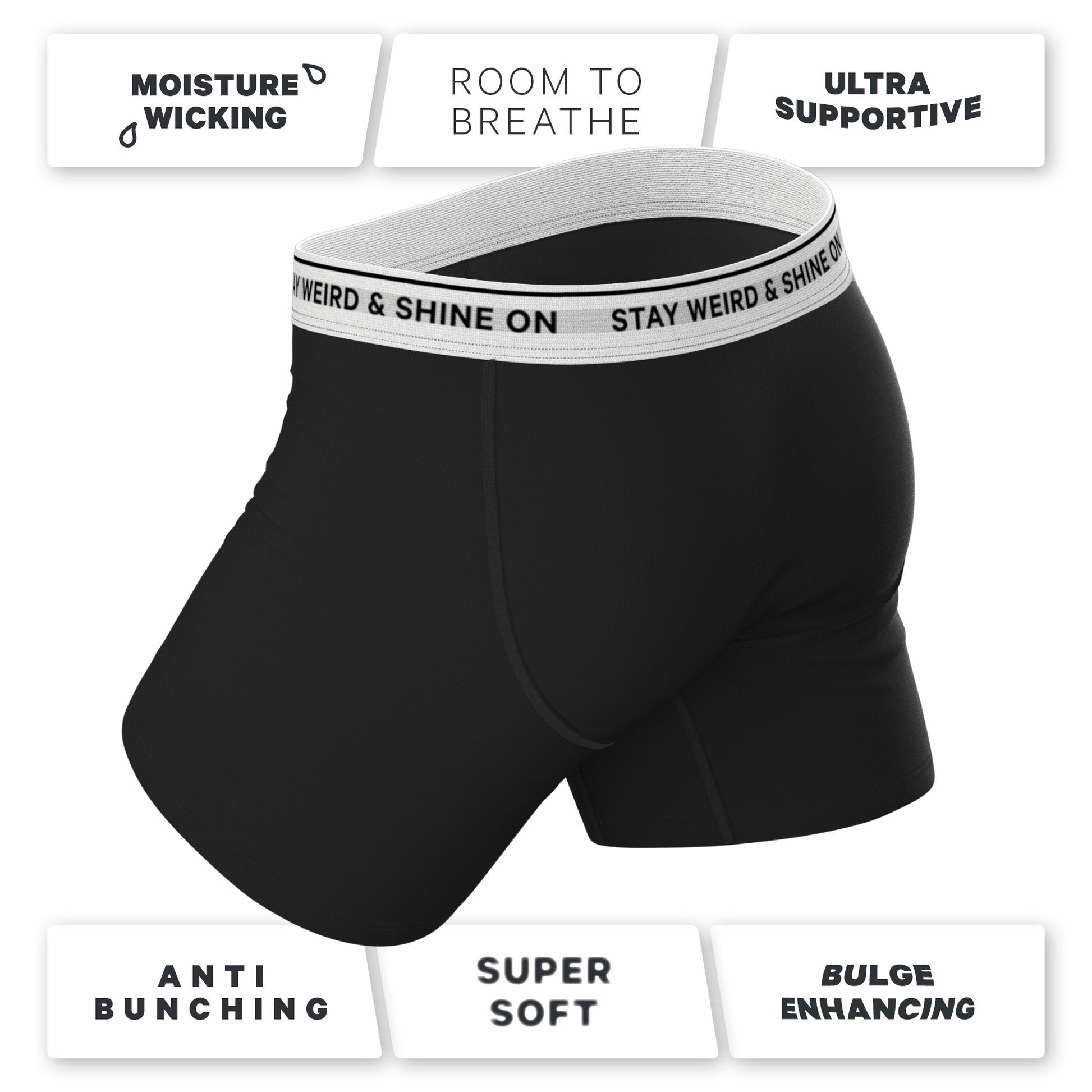 Shinesty Ball Hammock® Pouch Underwear - Black Shinesty