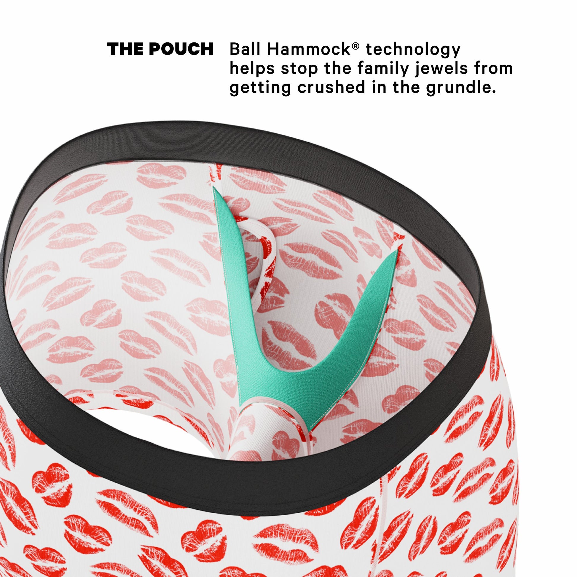 Shinesty Ball Hammock® Pouch Underwear With Fly - Lipstick Kiss