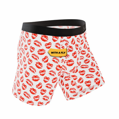 Shinesty Ball Hammock® Pouch Underwear With Fly - Lipstick Kiss
