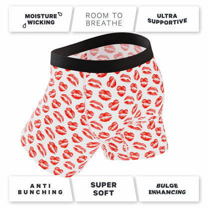 Shinesty Ball Hammock® Pouch Underwear With Fly - Lipstick Kiss