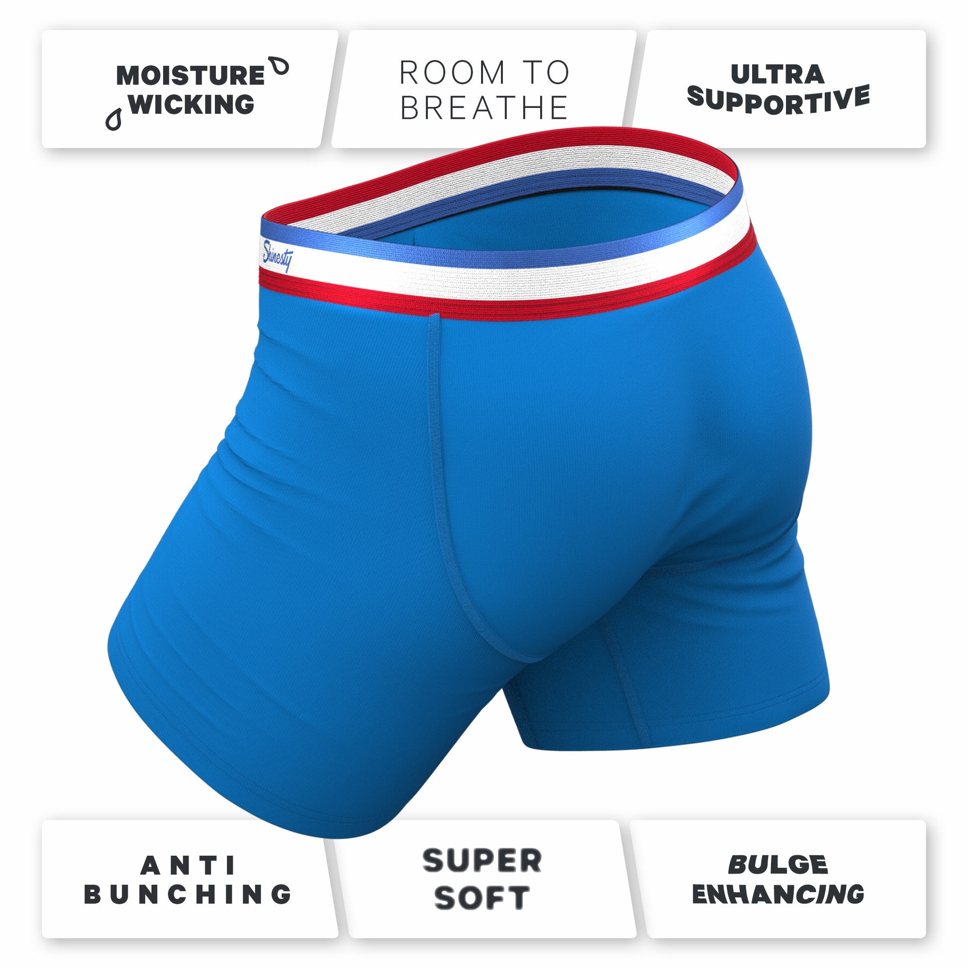 Shinesty Ball Hammock® Pouch Underwear - Blue With Usa Waistband