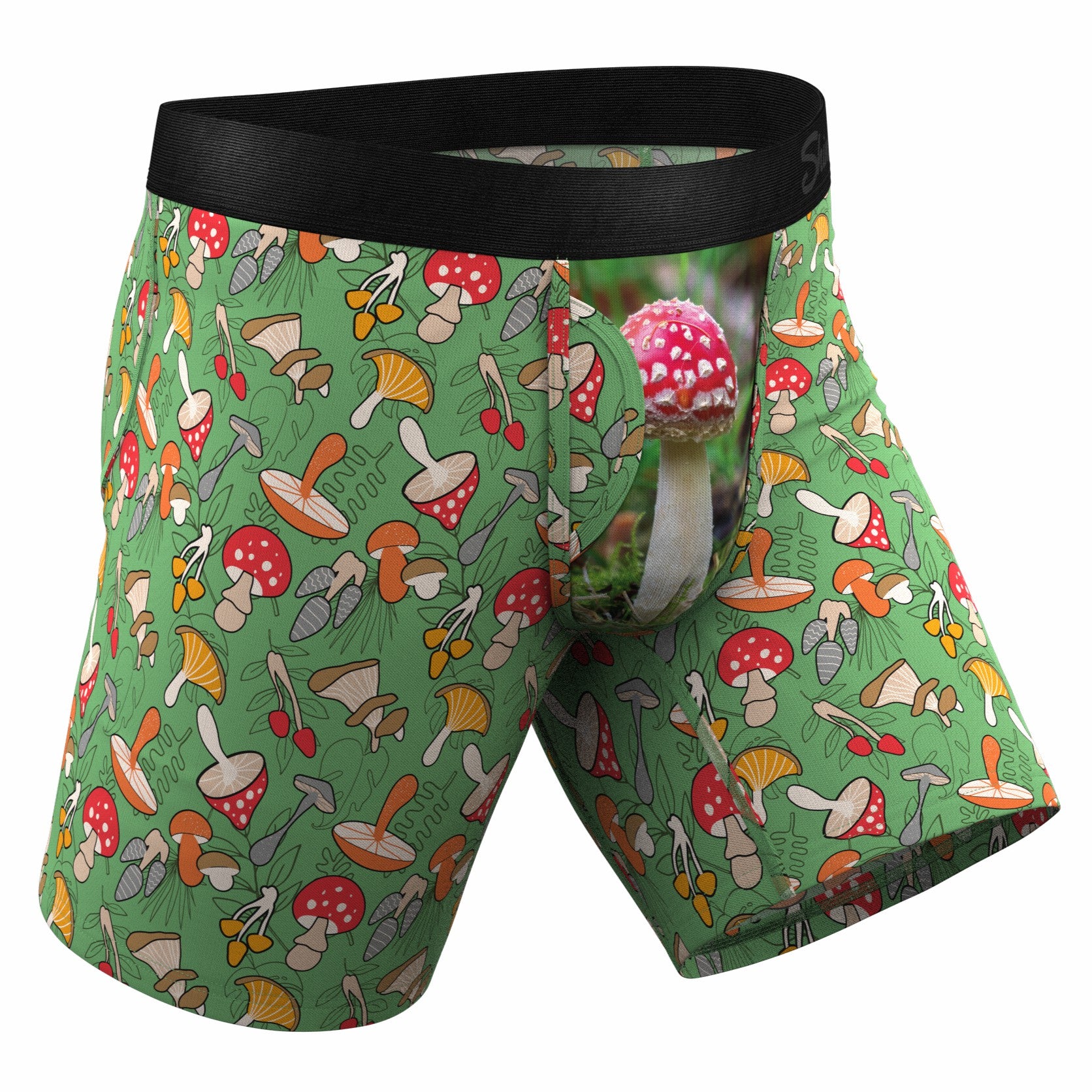 Shinesty Long Leg Ball Hammock® Pouch Boxers With Fly - Mushroom