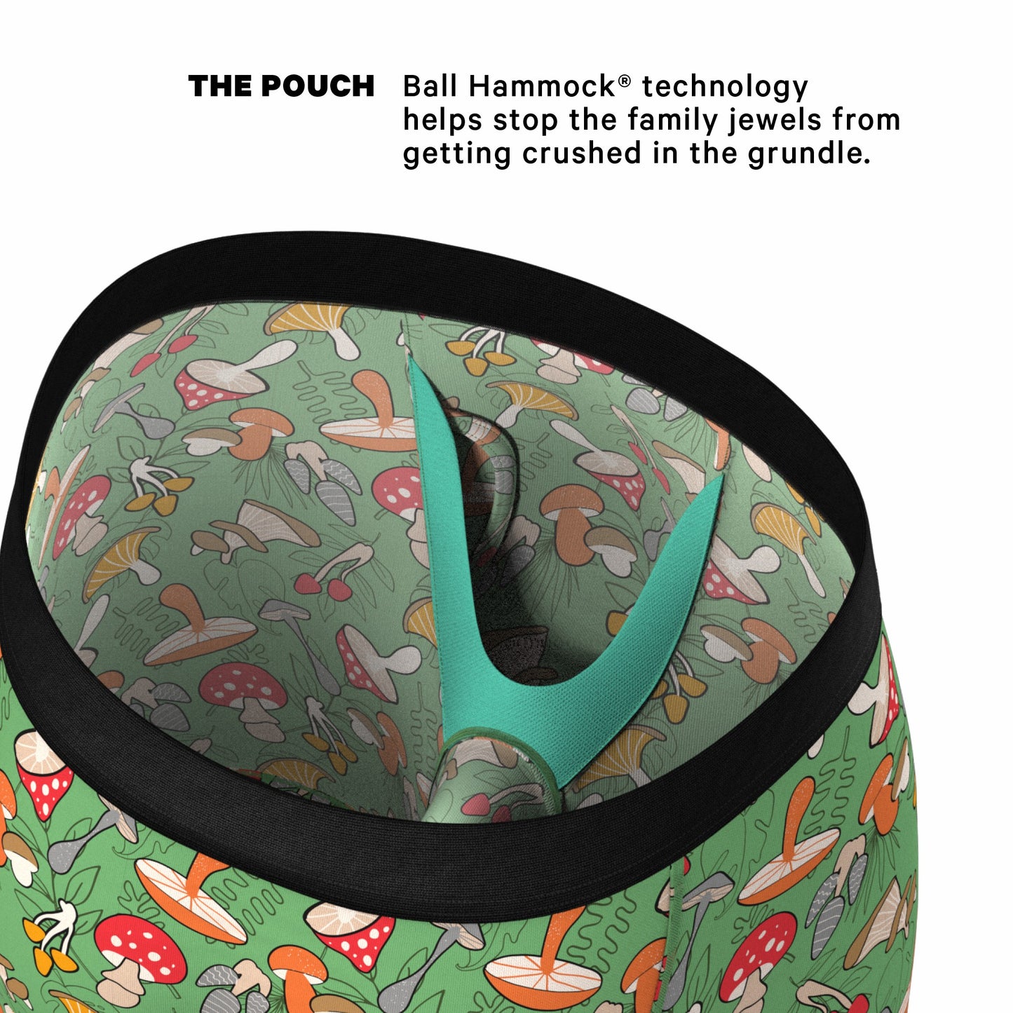 Shinesty Long Leg Ball Hammock® Pouch Boxers With Fly - Mushroom