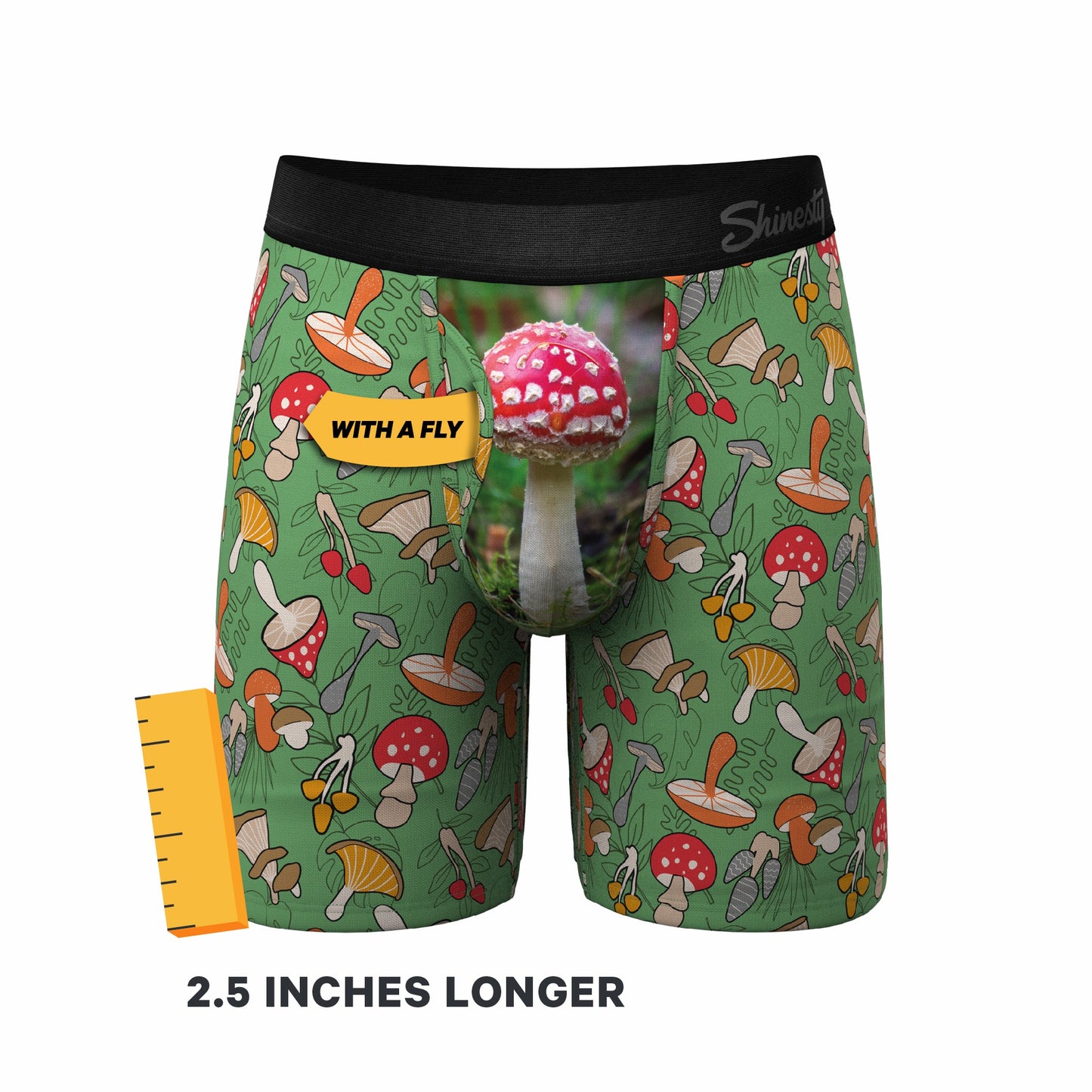 Shinesty Long Leg Ball Hammock® Pouch Boxers With Fly - Mushroom