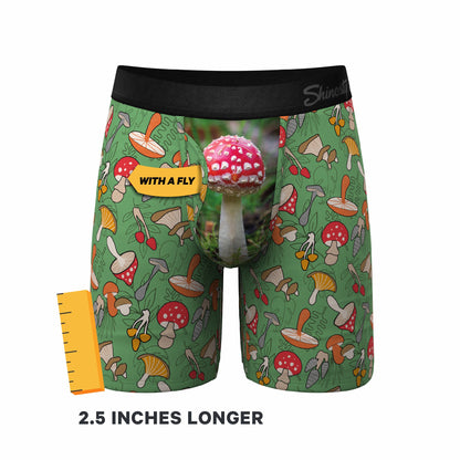 Shinesty Long Leg Ball Hammock® Pouch Boxers With Fly - Mushroom