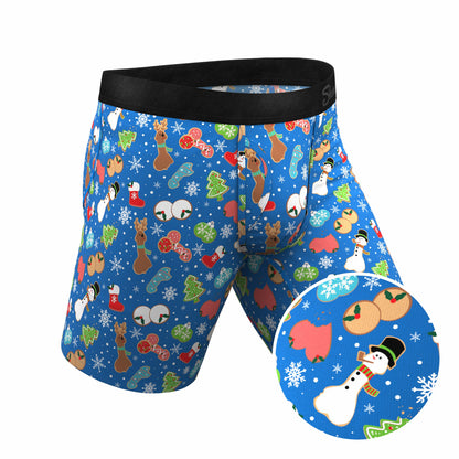 Shinesty Long Leg Ball Hammock® Pouch Boxers With Fly - Christmas Cookies