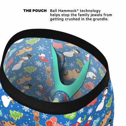 Shinesty Long Leg Ball Hammock® Pouch Boxers With Fly - Christmas Cookies