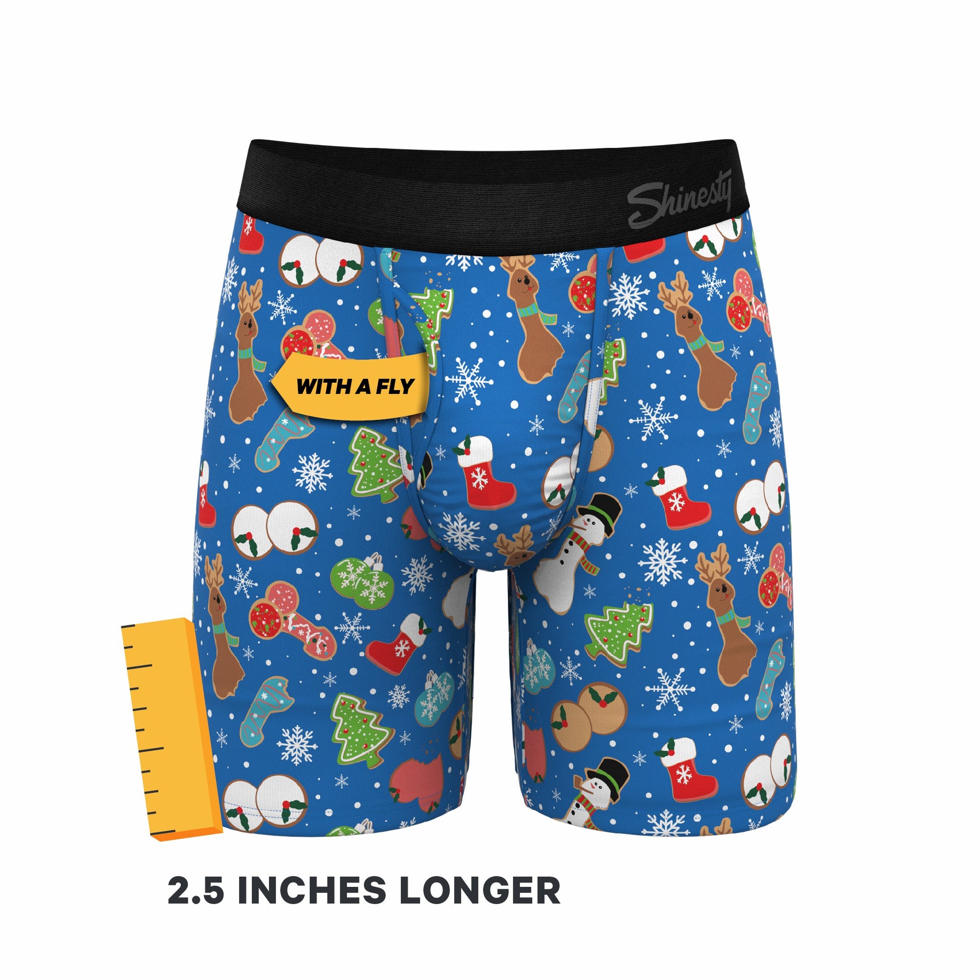 Shinesty Long Leg Ball Hammock® Pouch Boxers With Fly - Christmas Cookies