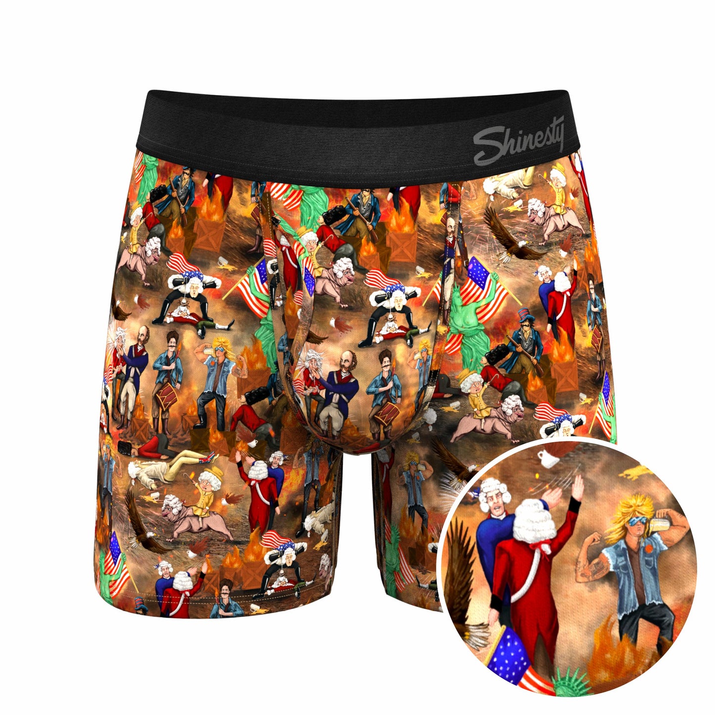 Shinesty Ball Hammock® Pouch Underwear With Fly - Patriotic