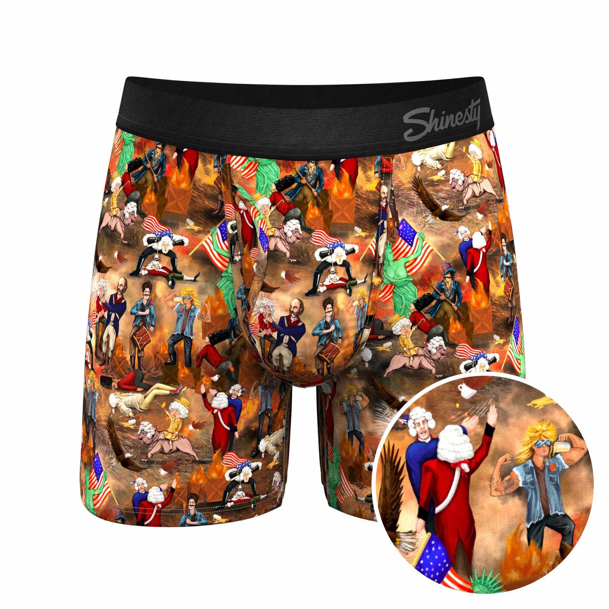 Shinesty Ball Hammock® Pouch Underwear With Fly - Patriotic