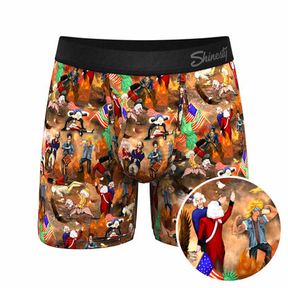Shinesty Ball Hammock® Pouch Underwear With Fly - Patriotic