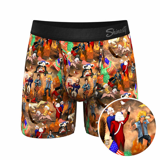 Shinesty Ball Hammock® Pouch Underwear With Fly - Patriotic