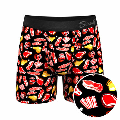 Shinesty Ball Hammock® Pouch Underwear With Fly - Meat