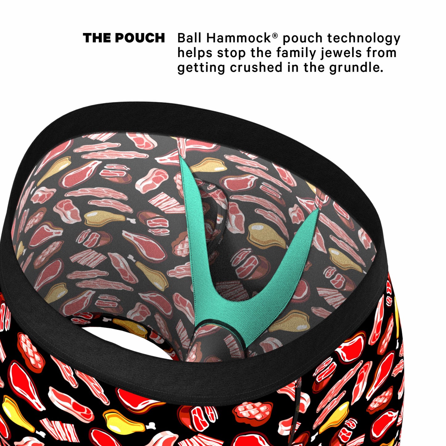 Shinesty Ball Hammock® Pouch Underwear With Fly - Meat