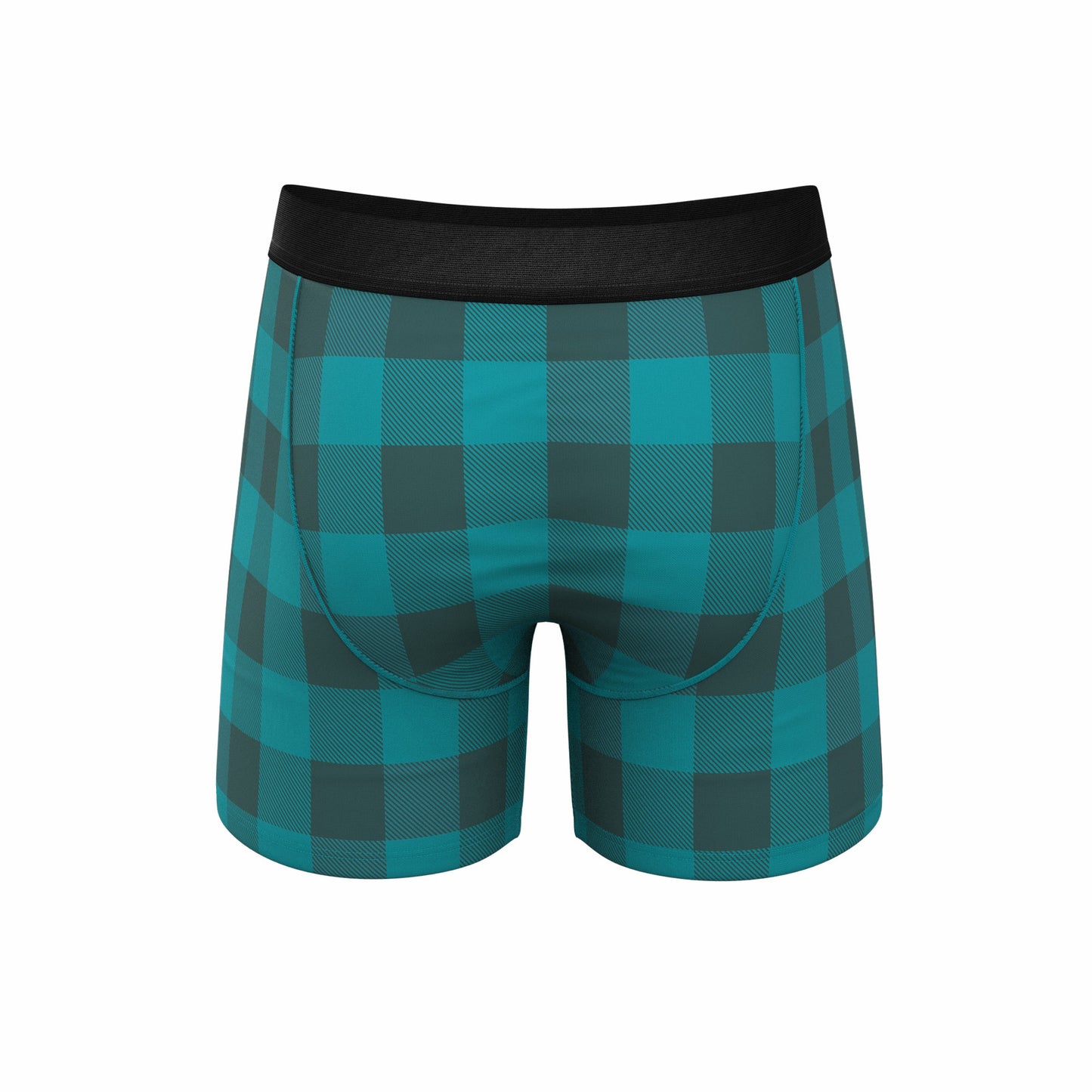 Shinesty Ball Hammock® Pouch Underwear With Fly - Green Plaid Buffalo