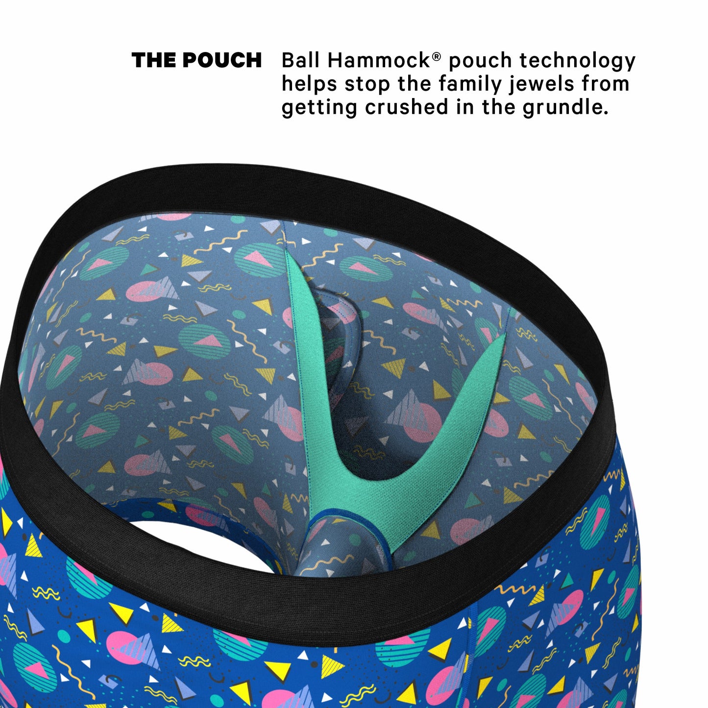 Shinesty Ball Hammock® Pouch Underwear With Fly - Retro Shapes