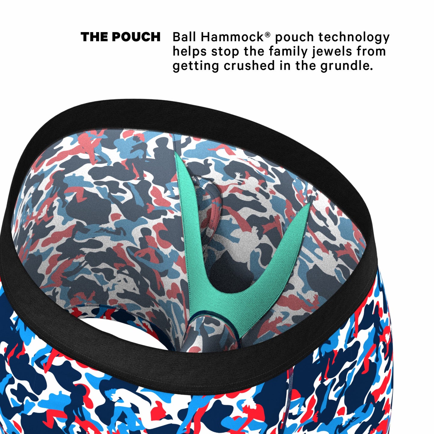 Shinesty Ball Hammock® Pouch Underwear With Fly - USA Camouflage
