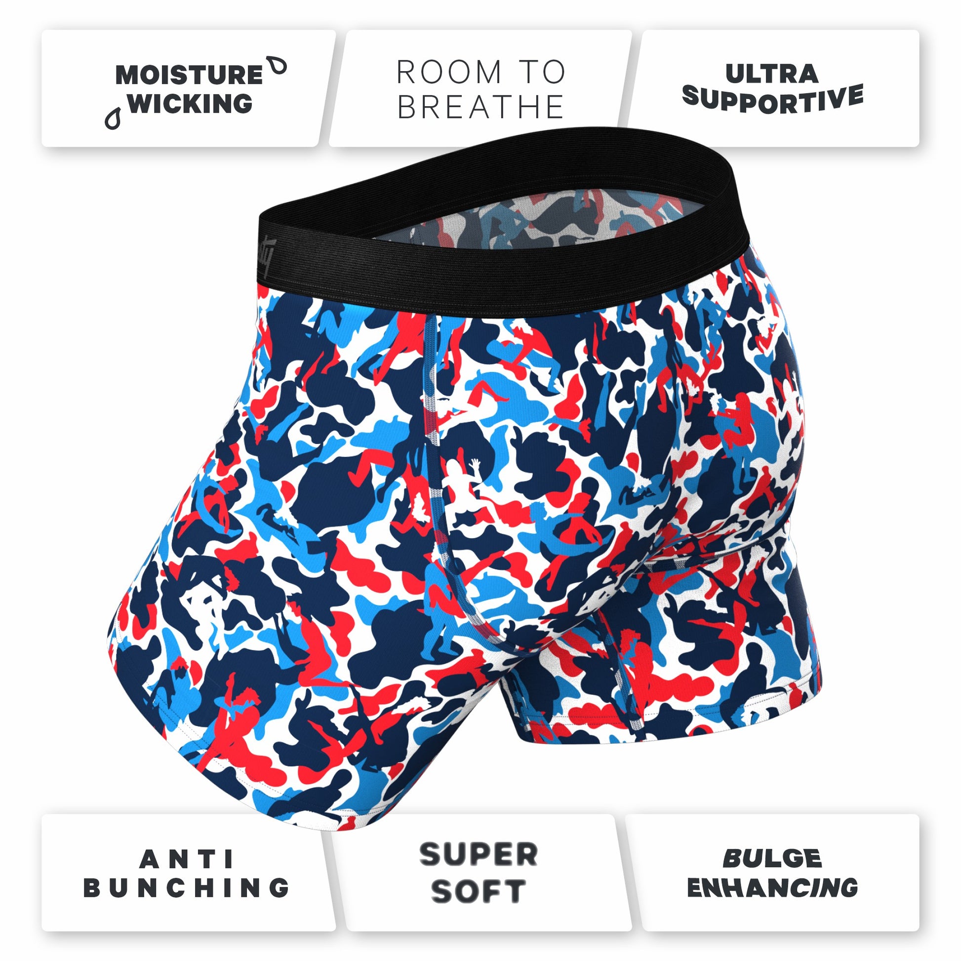 Shinesty Ball Hammock® Pouch Underwear With Fly - USA Camouflage