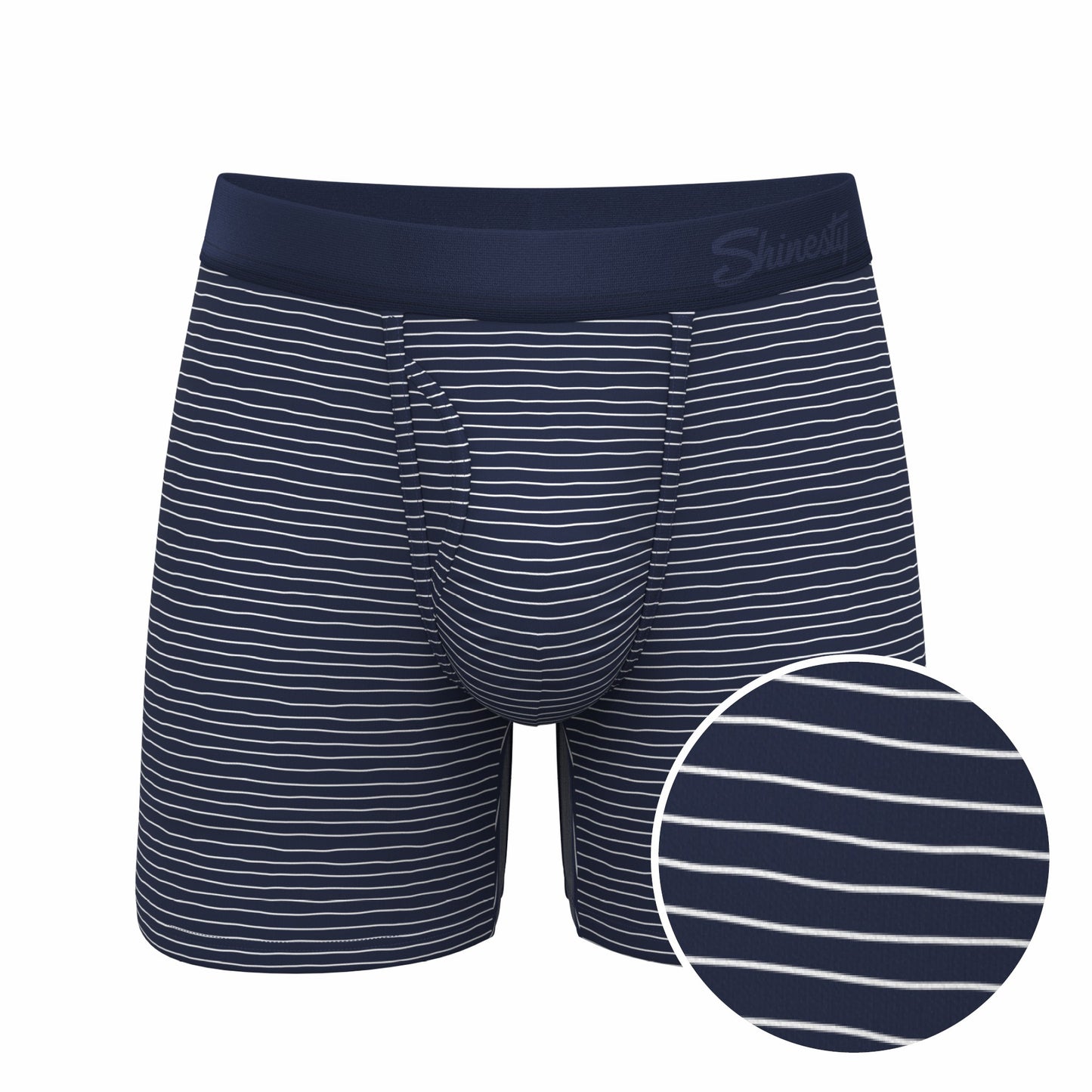 Shinesty Ball Hammock® Pouch Underwear With Fly - White Stripe