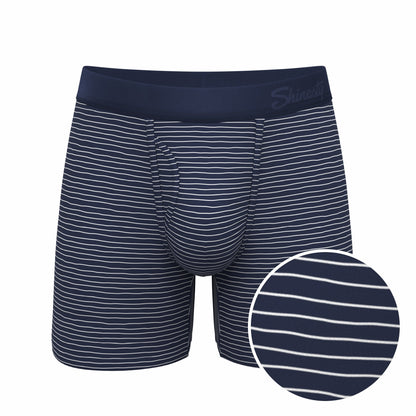 Shinesty Ball Hammock® Pouch Underwear With Fly - White Stripe