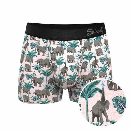 Shinesty Men's Ball Hammock® Pouch Trunk Underwear - Tropical Elephants