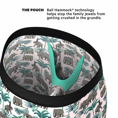 Shinesty Men's Ball Hammock® Pouch Trunk Underwear - Tropical Elephants