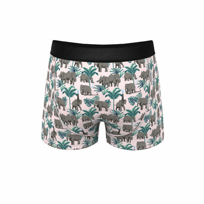 Shinesty Men's Ball Hammock® Pouch Trunk Underwear - Tropical Elephants
