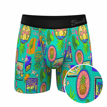 Shinesty Ball Hammock® Pouch Underwear With Fly - Pineapple Scene