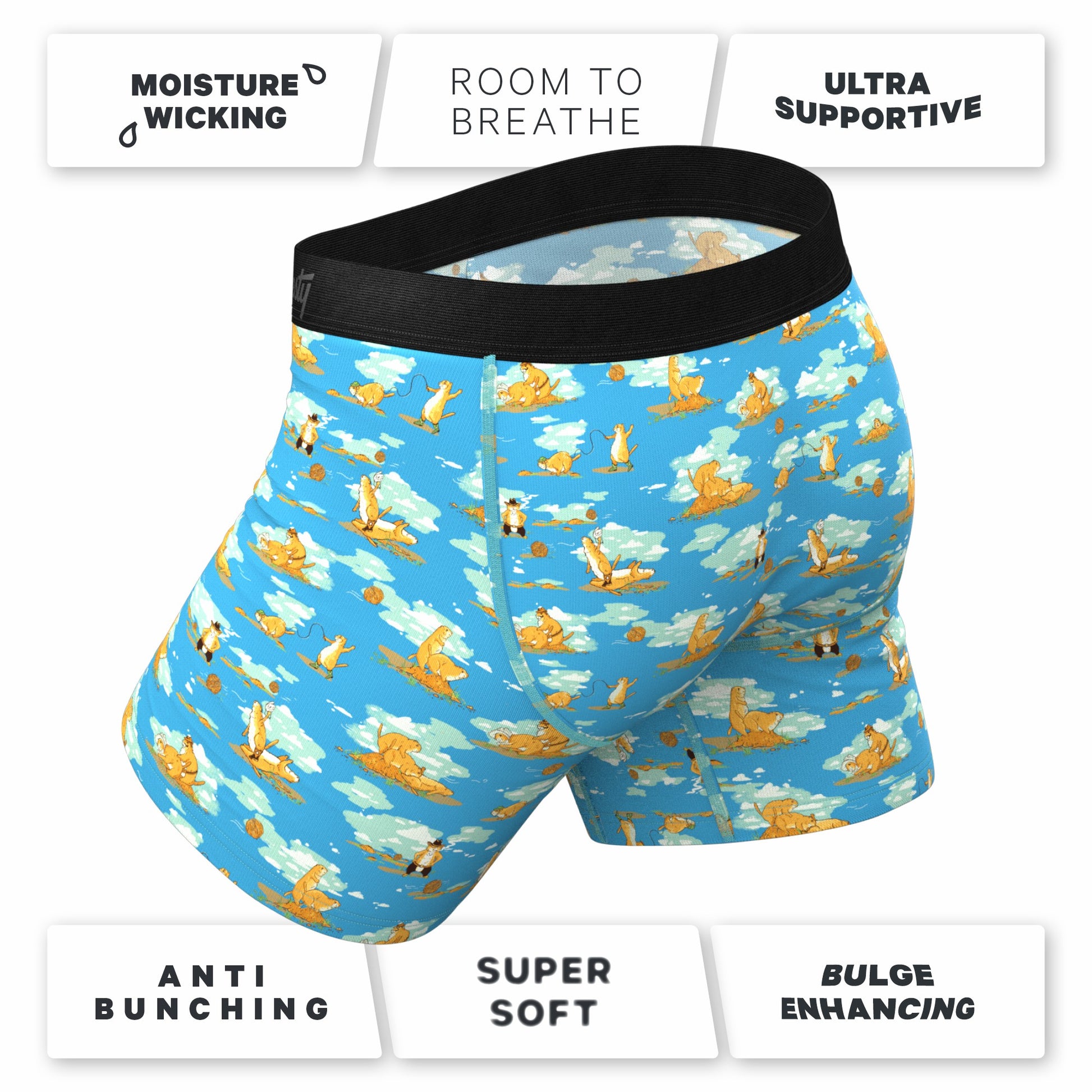 Shinesty Ball Hammock® Pouch Underwear With Fly - Prairie Dog