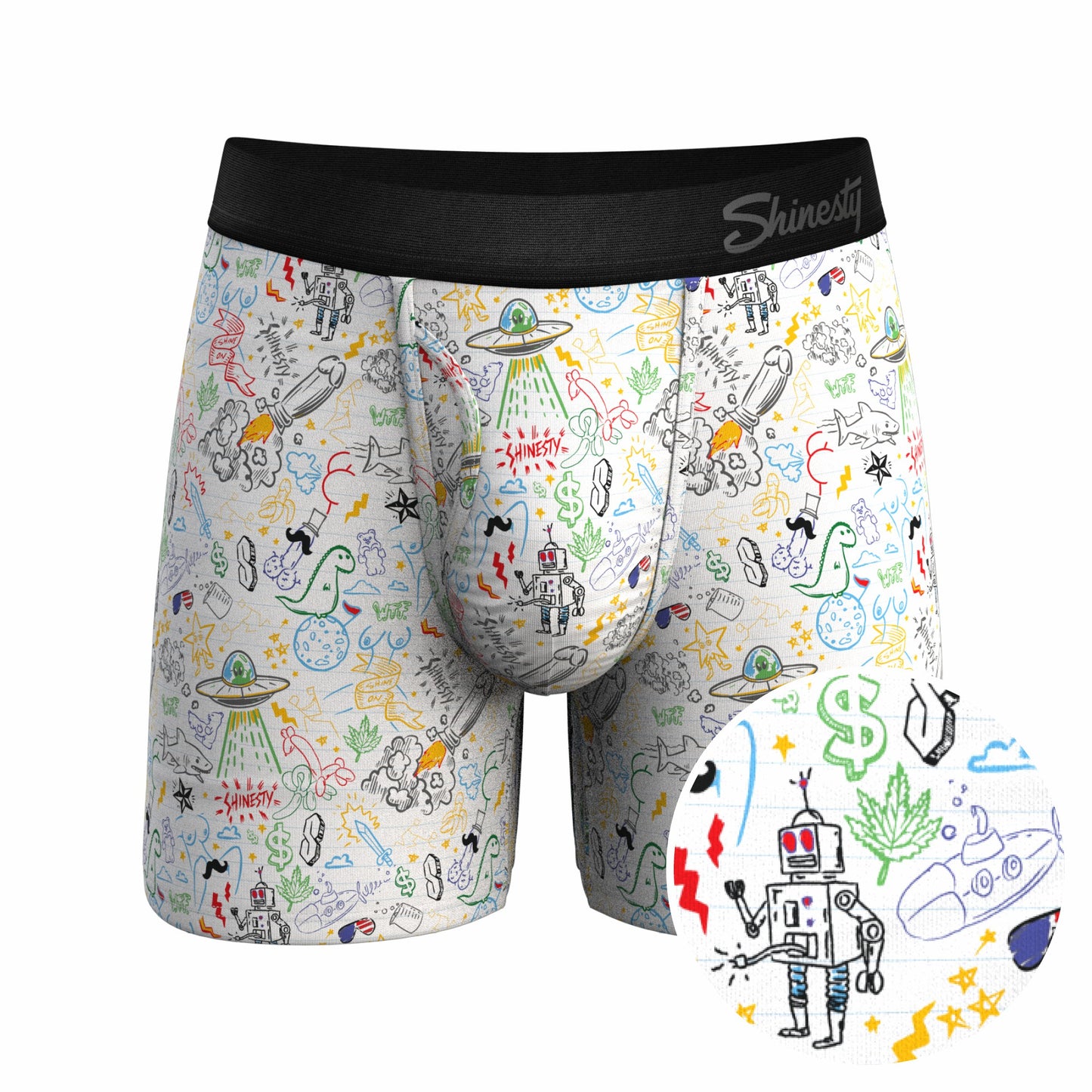 Shinesty Ball Hammock® Pouch Underwear With Fly - Doodle