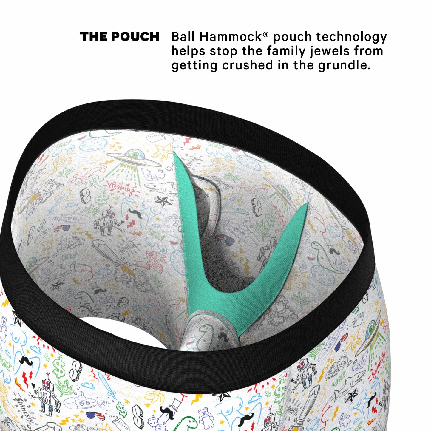 Shinesty Ball Hammock® Pouch Underwear With Fly - Doodle
