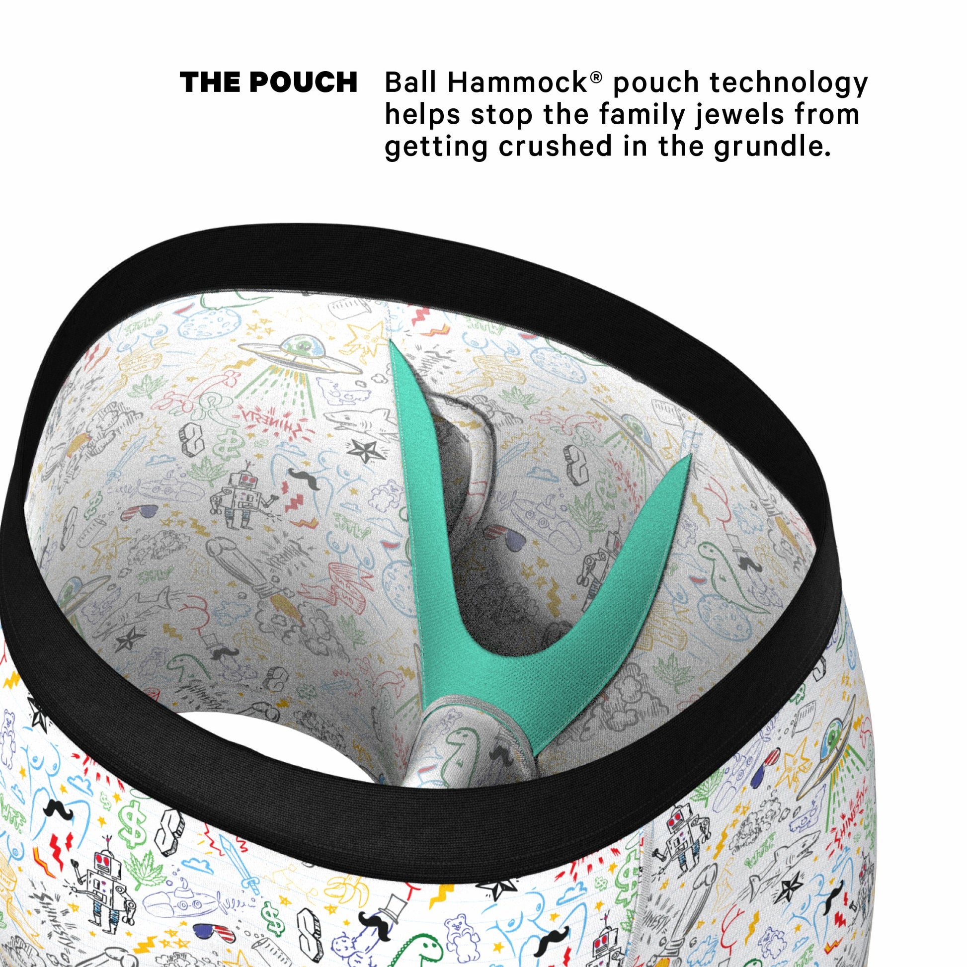 Shinesty Ball Hammock® Pouch Underwear With Fly - Doodle
