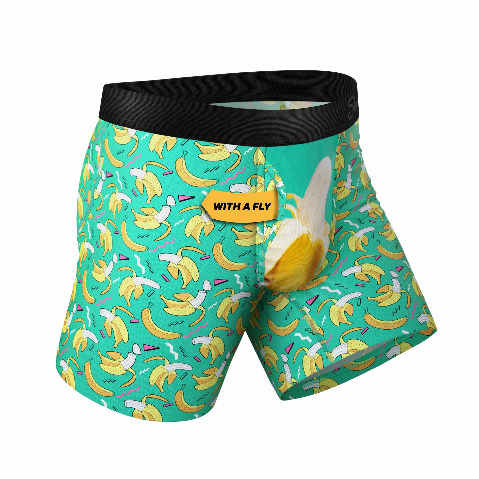 Shinesty Ball Hammock® Pouch Underwear With Fly - Retro Banana