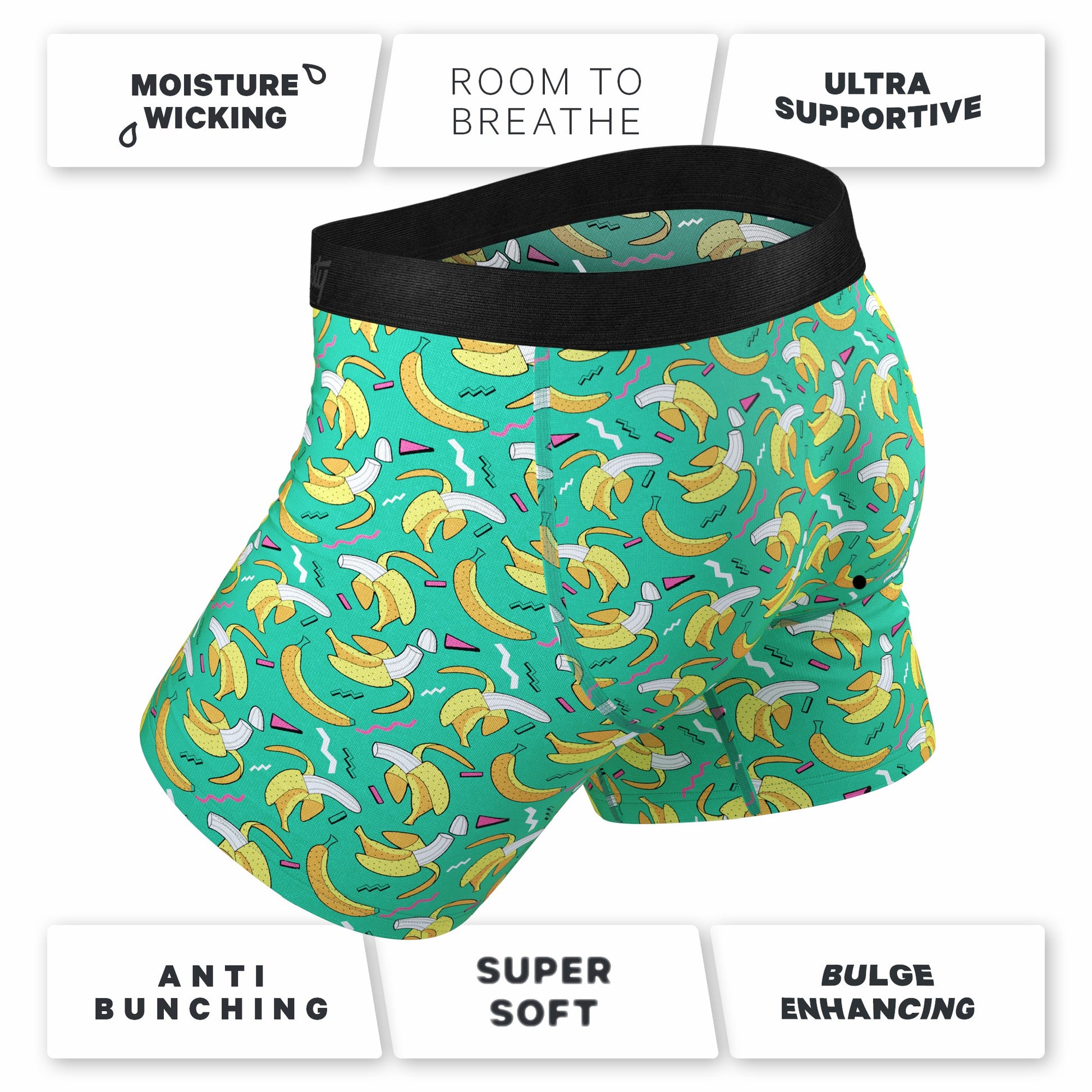 Shinesty Ball Hammock® Pouch Underwear With Fly - Retro Banana