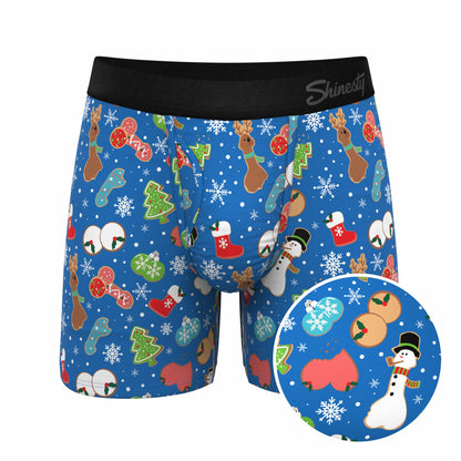 Shinesty Ball Hammock® Pouch Underwear With Fly - Christmas Cookies