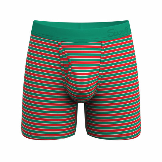 Shinesty Ball Hammock® Pouch Underwear With Fly - Christmas Striped