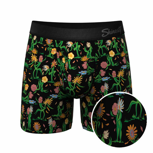 Shinesty Ball Hammock® Pouch Underwear With Fly - Flower Print