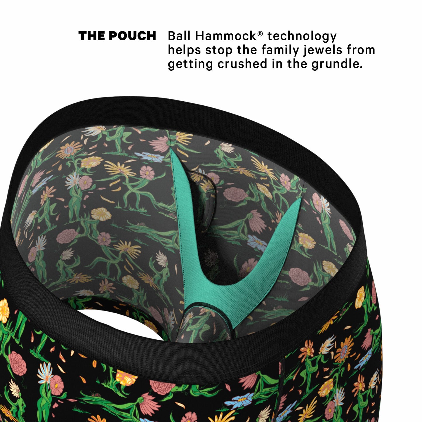 Shinesty Ball Hammock® Pouch Underwear With Fly - Flower Print