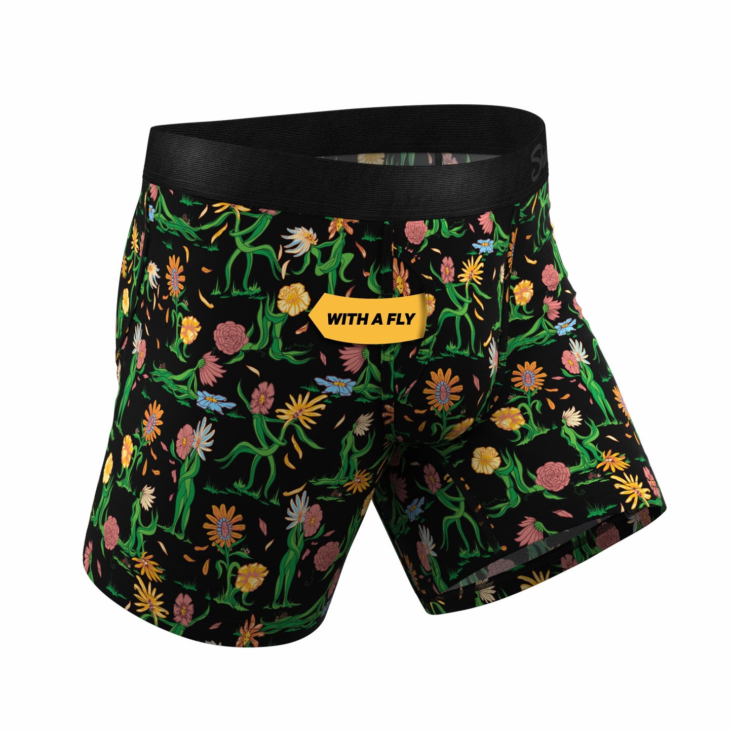 Shinesty Ball Hammock® Pouch Underwear With Fly - Flower Print