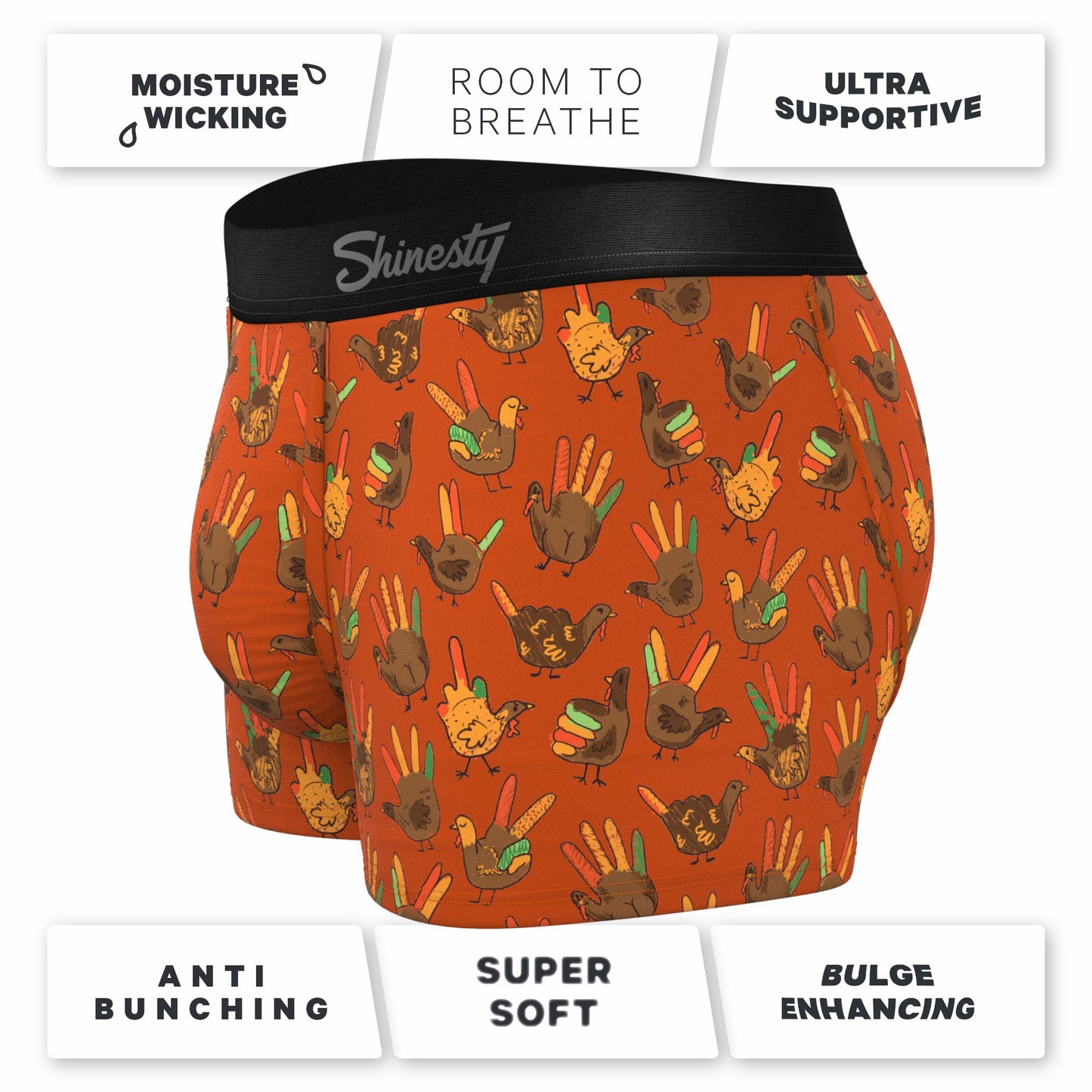 Shinesty Men's Ball Hammock® Pouch Trunk Underwear - Thanksgiving Turkey