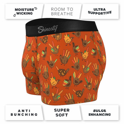 Shinesty Men's Ball Hammock® Pouch Trunk Underwear - Thanksgiving Turkey