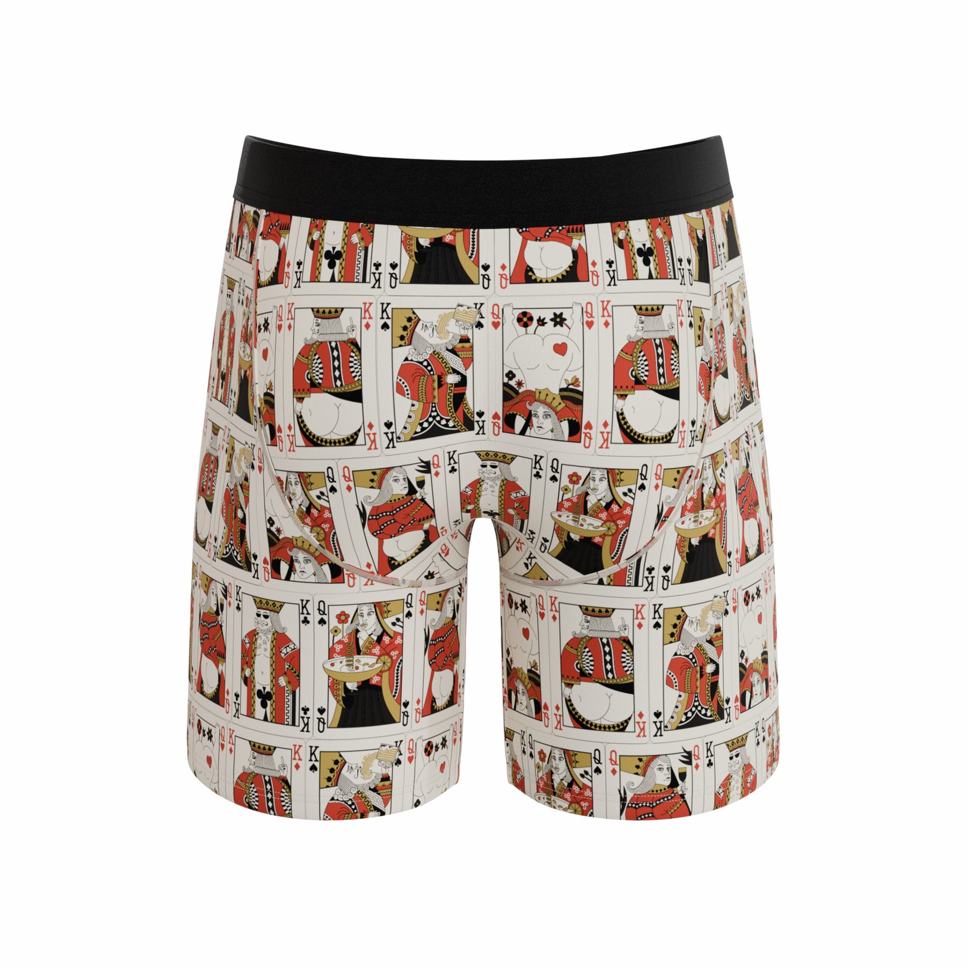 Shinesty Long Leg Ball Hammock® Pouch Boxers With Fly - Vintage Playing Cards