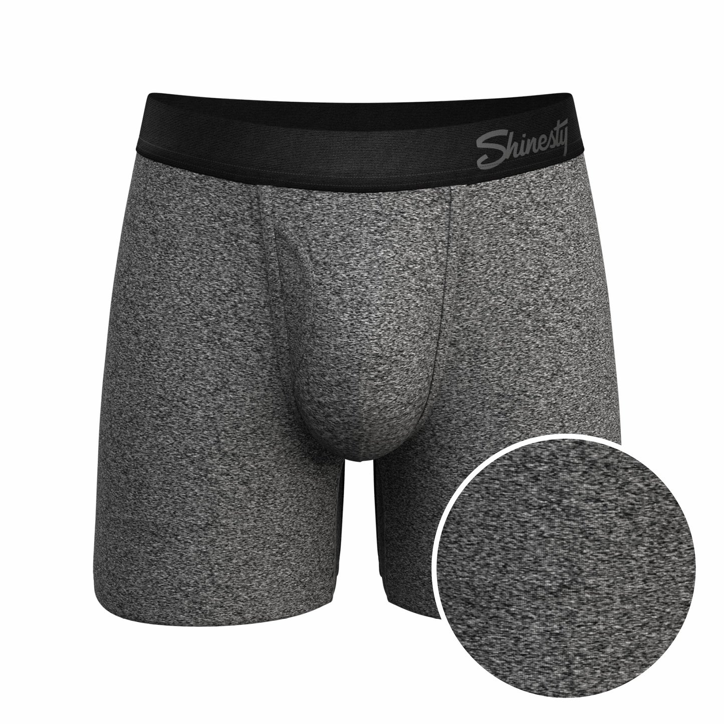 Shinesty Ball Hammock® Pouch Underwear With Fly - Black Marble Heather