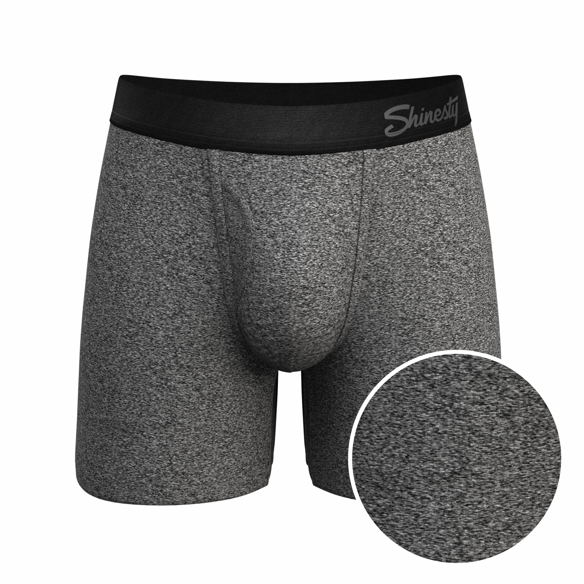 Shinesty Ball Hammock® Pouch Underwear With Fly - Black Marble Heather