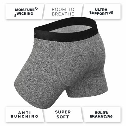 Shinesty Ball Hammock® Pouch Underwear With Fly - Black Marble Heather