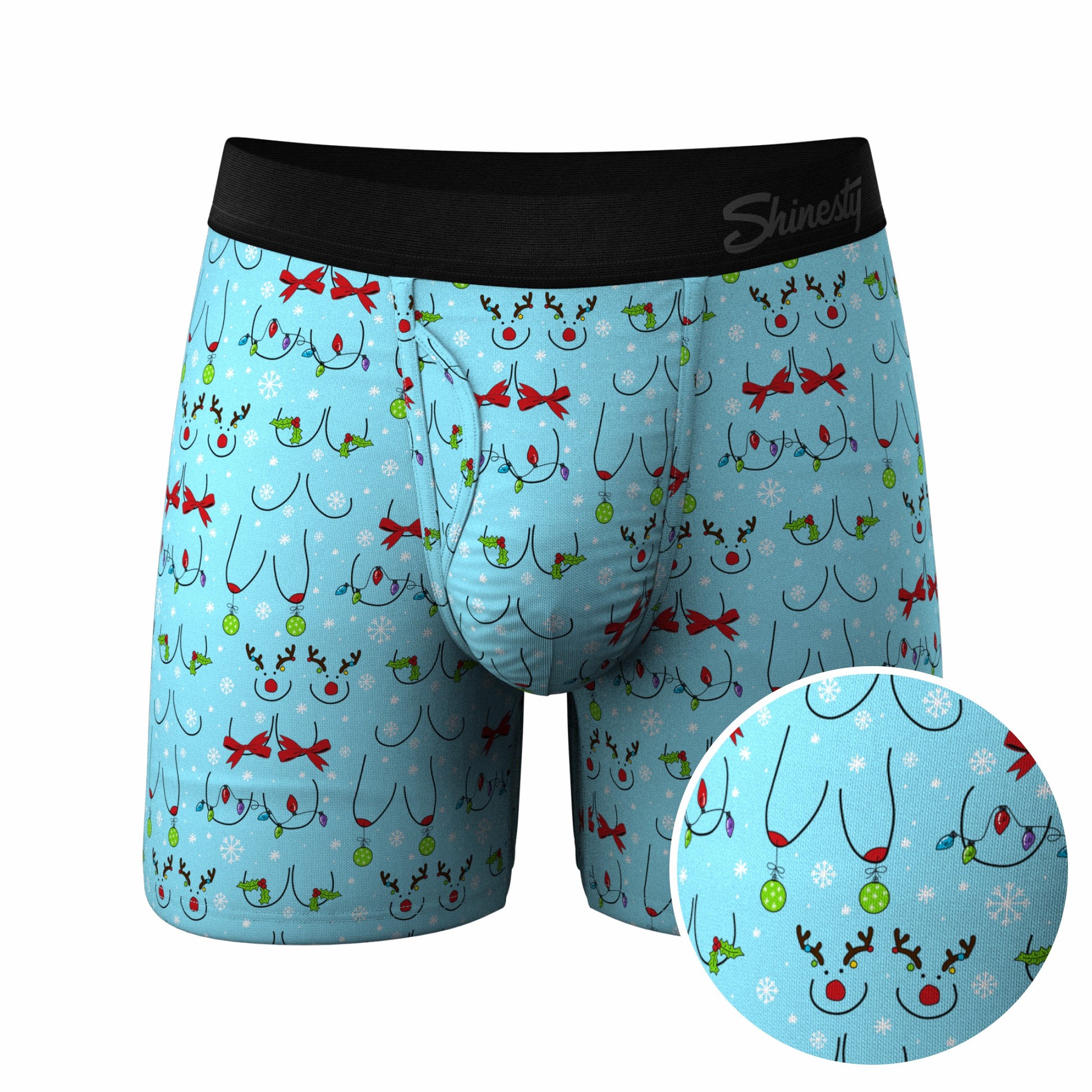 Shinesty Ball Hammock® Pouch Underwear With Fly - Christmas Bust