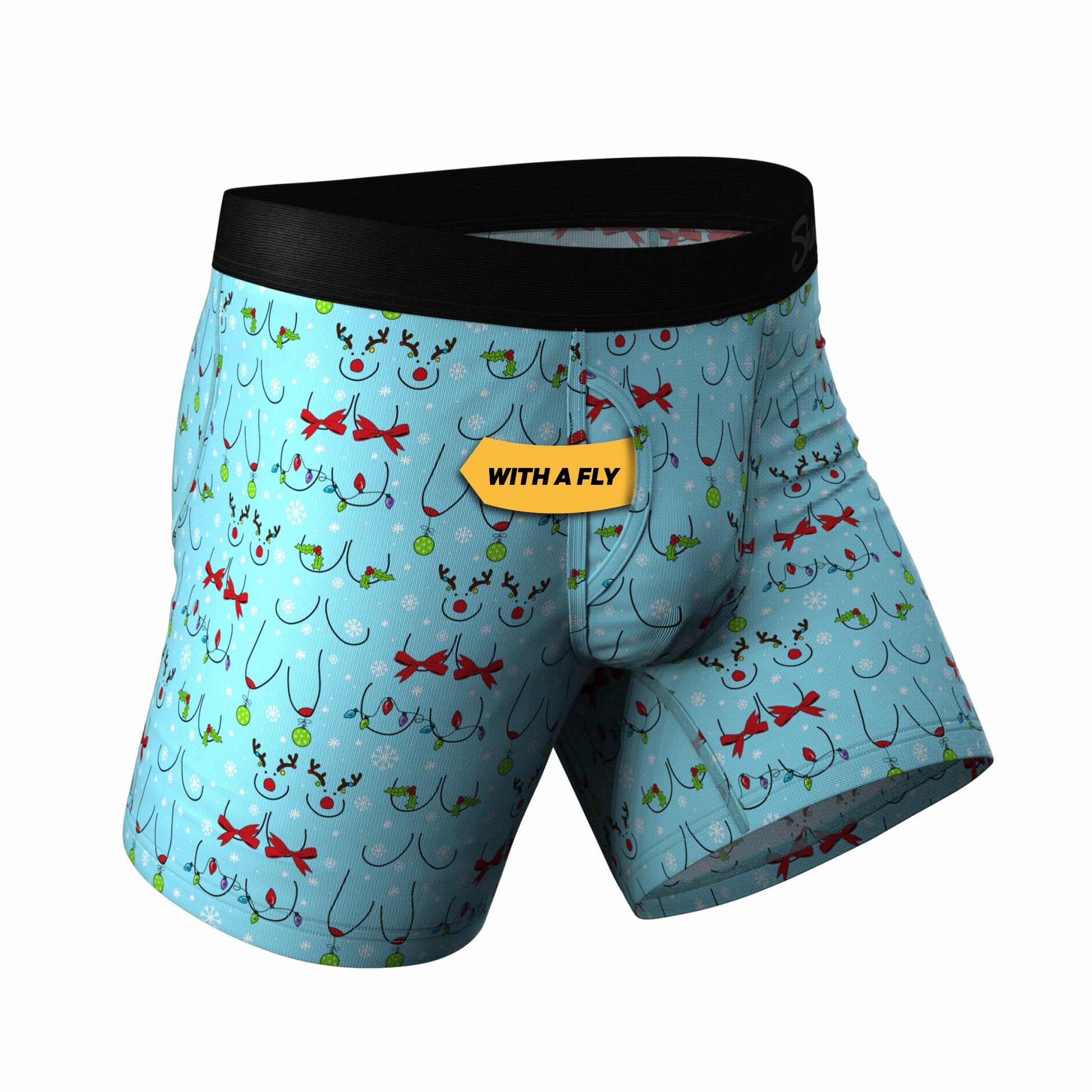 Shinesty Ball Hammock® Pouch Underwear With Fly - Christmas Bust